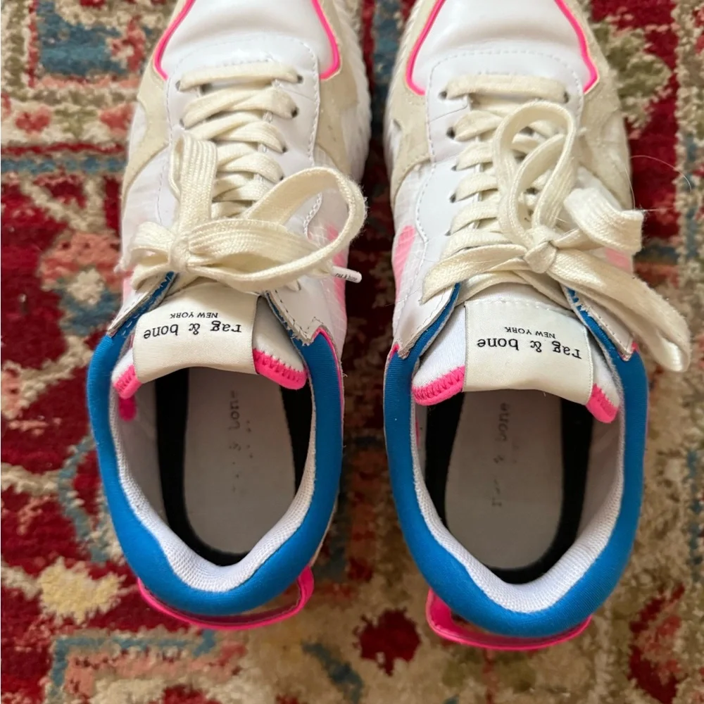 Rag & Bone Women's Retro Runner 2.0 Shoes - White and Pink Size 37 US 7 - Picture 5 of 7